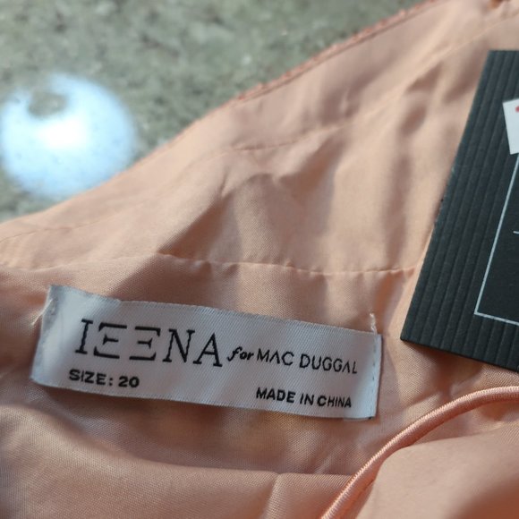 NWT Womens Ieena Mac Duggal Pink Strappy Pleated Plus Size Gown Dress 20 - Picture 14 of 15